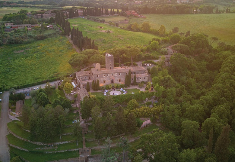 ariel view of Castello della Castelluccia