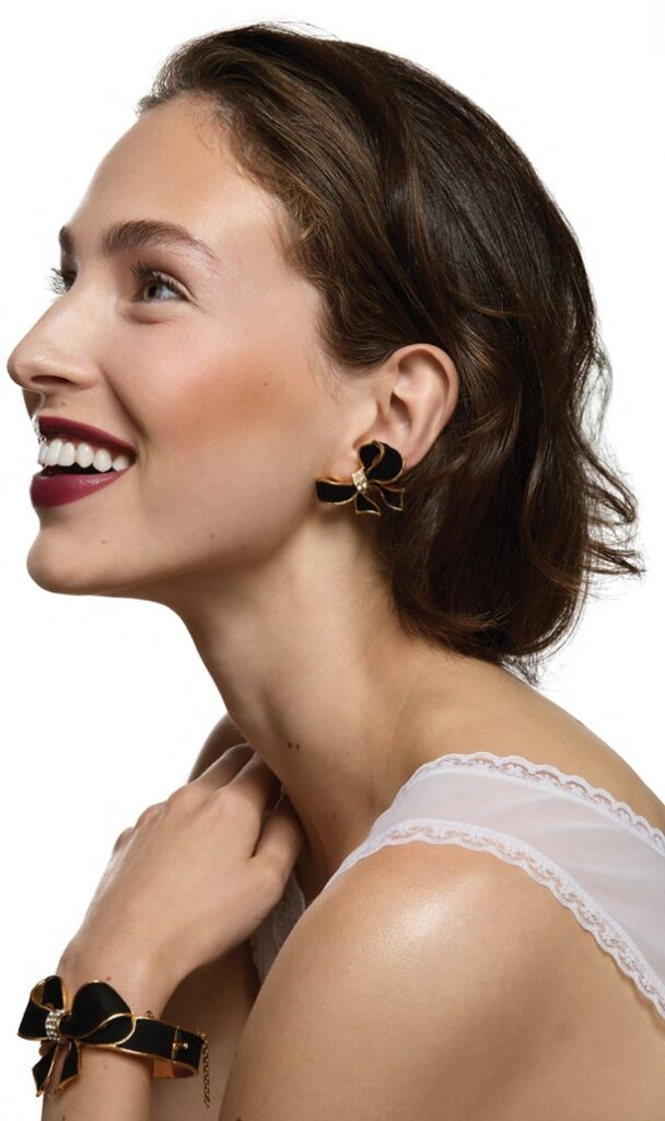 stunning woman showing vintage bridal makeup and style