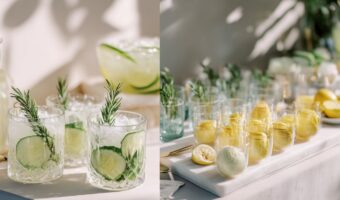 yellow and green citrusy signature wedding drink