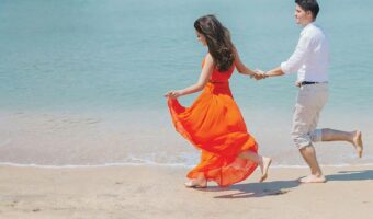 orange wedding dress