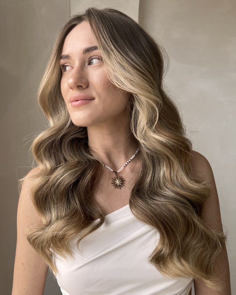 long glamourous bridal hairstyle