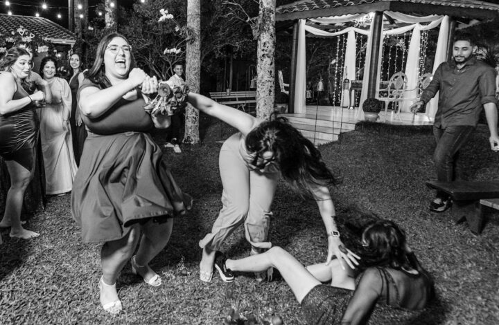 wedding traditions include garter toss chaos