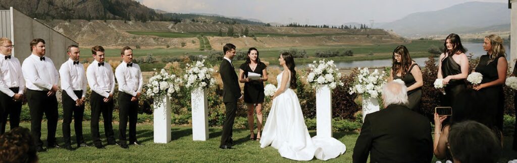 Monte Creek Winery lakeside wedding ceremony