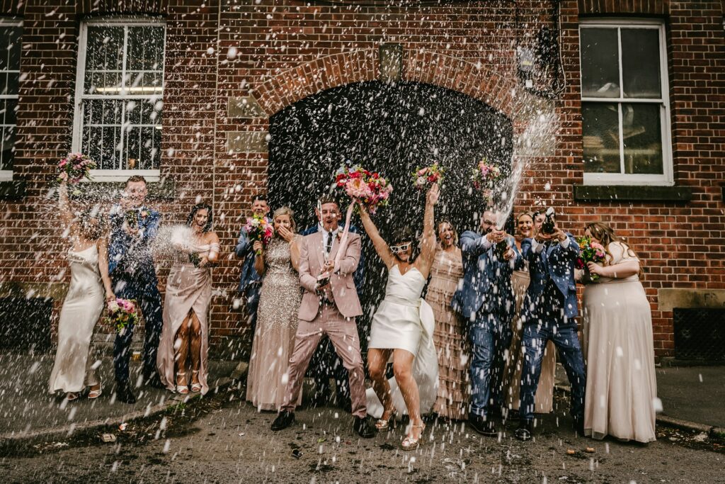 wedding champagne spray