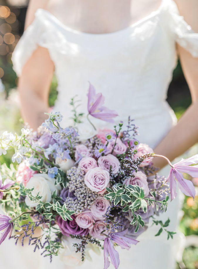 stunning lilac and lavender bridal bouquet