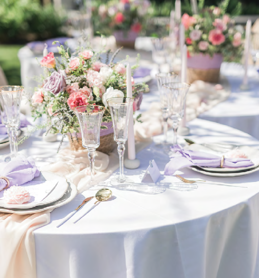 garden wedding tables outdoor