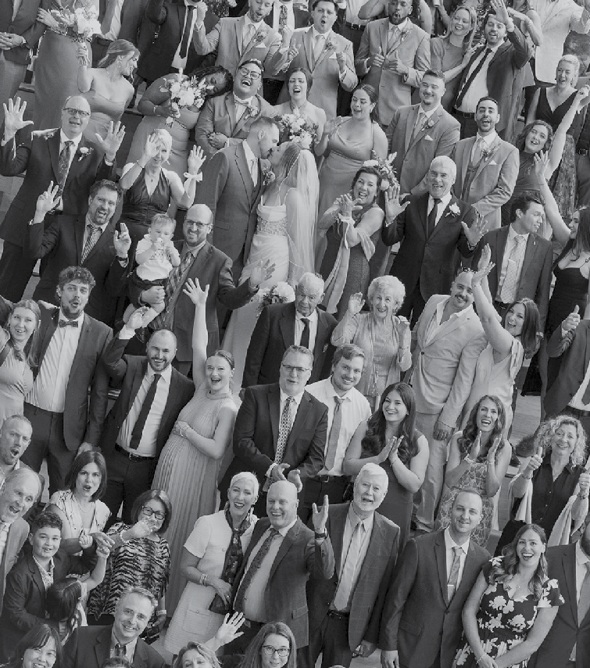 wedding photography view of wedding guests