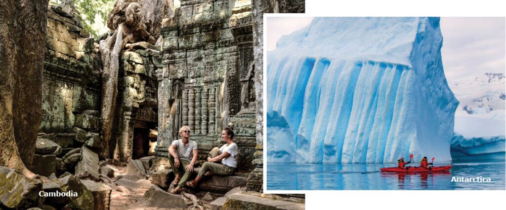 Cambodia and Antartica honeymoons