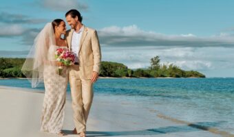 bride and groom on beach at Jamaica weddings